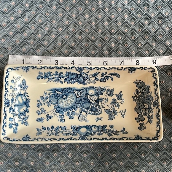 Vintage Mason's Patent Ironstone Blue and White "Fruit Basket" Small Tray - Picture 10 of 12
